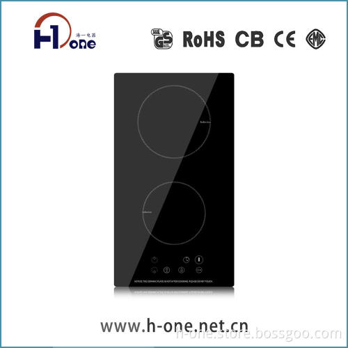 Two burner induction hob with smart control panel, cooker induction